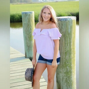 Adeline Clothing Women’s Les Amis Holding On Boho Off The Shoulder Top NWT